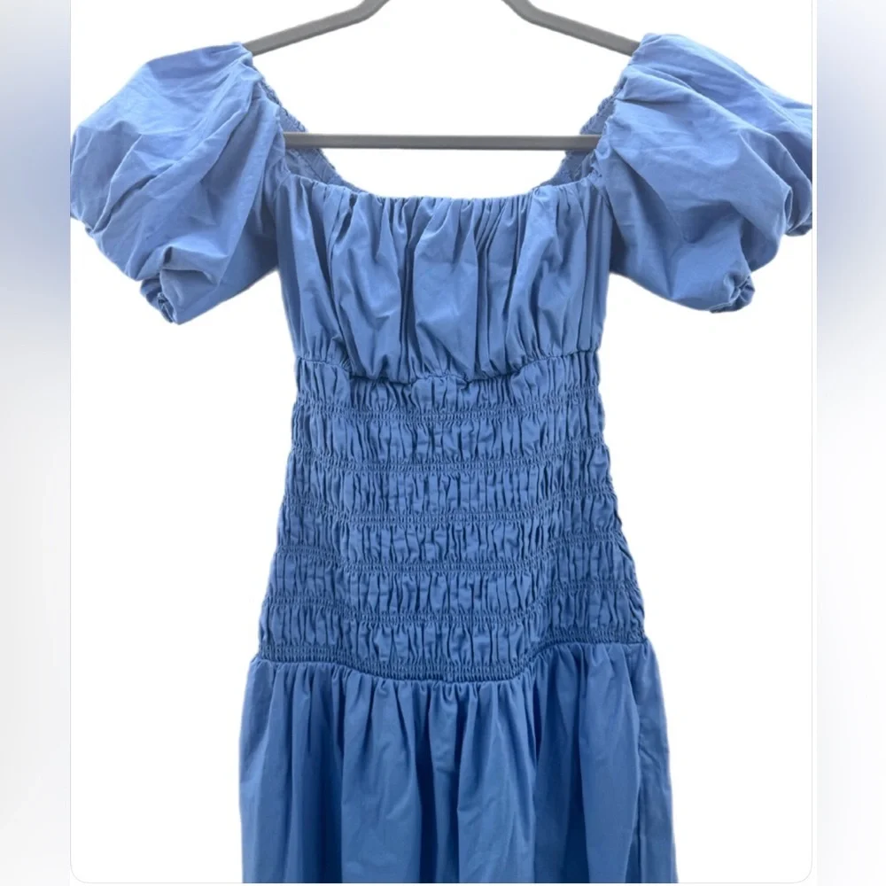 Abercrombie & Fitch Blue Off-Shoulder Maxi Dress